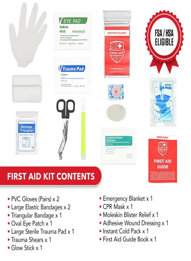 Swiss Safe 200-Piece Professional First Aid Kit for Home, Car or Work : Plus Emergency Medical Supplies for Camping, Hunting, Outdoor Hiking Survival, Includes Adhesive Tape - Image 3