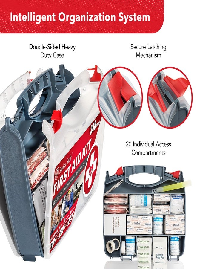 Swiss Safe 200-Piece Professional First Aid Kit for Home, Car or Work : Plus Emergency Medical Supplies for Camping, Hunting, Outdoor Hiking Survival, Includes Adhesive Tape - Image 5