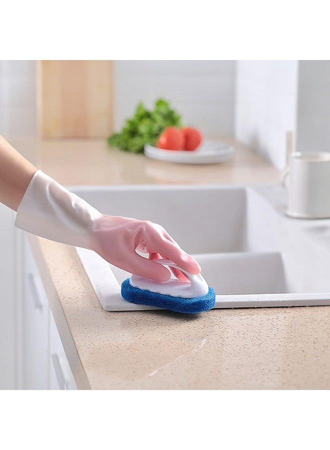 wolpin wolpin Polyvinyl Chloride Pvc Cleaning Gloves Hand Gloves For Dishwashing Cooking Skin-Friendly Reusable,Gardening|Anti-Slip Cleaning|Pet Grooming|Car Washing|Bathroom Cleaning Painting (1 Pair,M) - Image 4