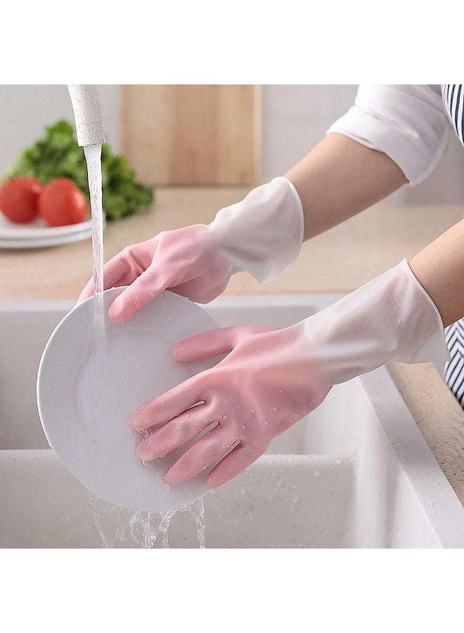 wolpin wolpin Polyvinyl Chloride Pvc Cleaning Gloves Hand Gloves For Dishwashing Cooking Skin-Friendly Reusable,Gardening|Anti-Slip Cleaning|Pet Grooming|Car Washing|Bathroom Cleaning Painting (1 Pair,M) - Image 1
