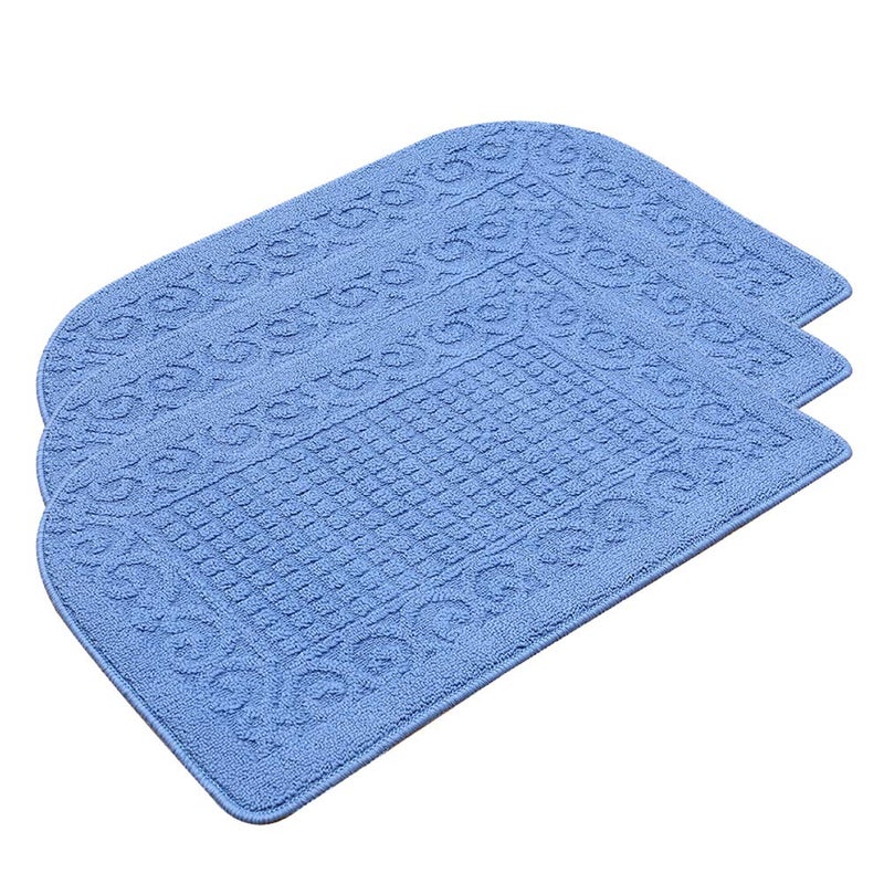 COSY HOMEER COSY HOMEER 32X20 Inch Anti Fatigue Kitchen Rug Mats are Made of 100 Polypropylene Half Round Rug Cushion Specialized in Anti Slippery and Machine Washable Blue 3pcs