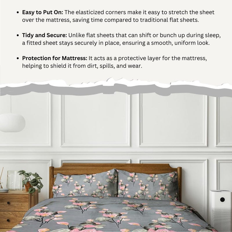 Arsh fabs Luxury Cotton Fitted Bedsheet with Pillow Covers (Bedsheet Size 78x72+10) (Pillow Size 28x18). preventing Slipping or bunching for a Smooth (Color 34) - Image 5