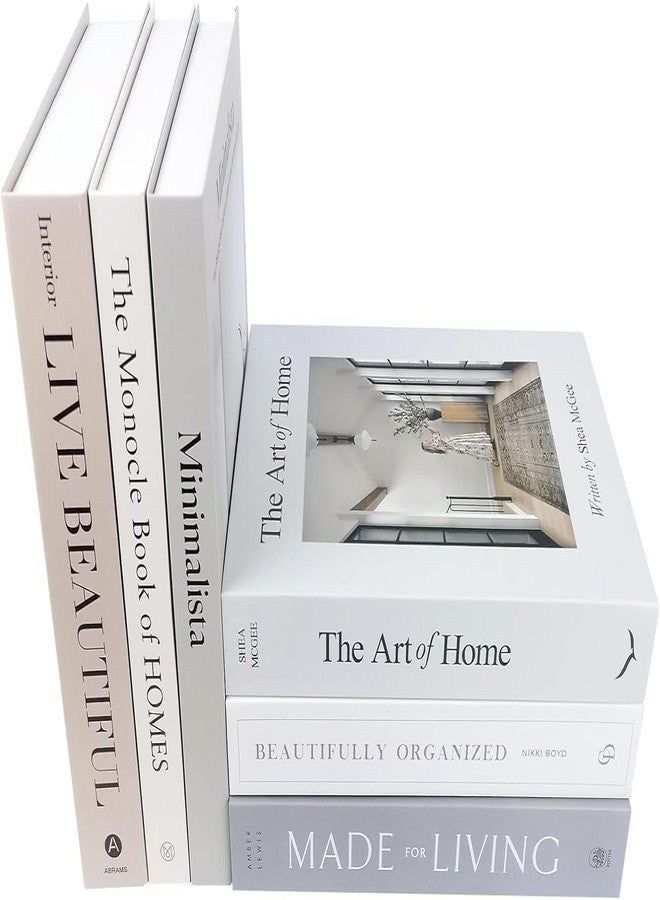 ONEGOING 6PCS Decorative Books for Coffee Table-Faux Books for Decoration-Coffee Table Decor-Hardboard Fake Decorative Book for Bookshelf Home Decor Display - Image 1