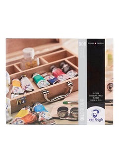 Van Gogh Oil Colour Wooden Box Set Basic with 10 Colours in 40ml Tube + Accessories