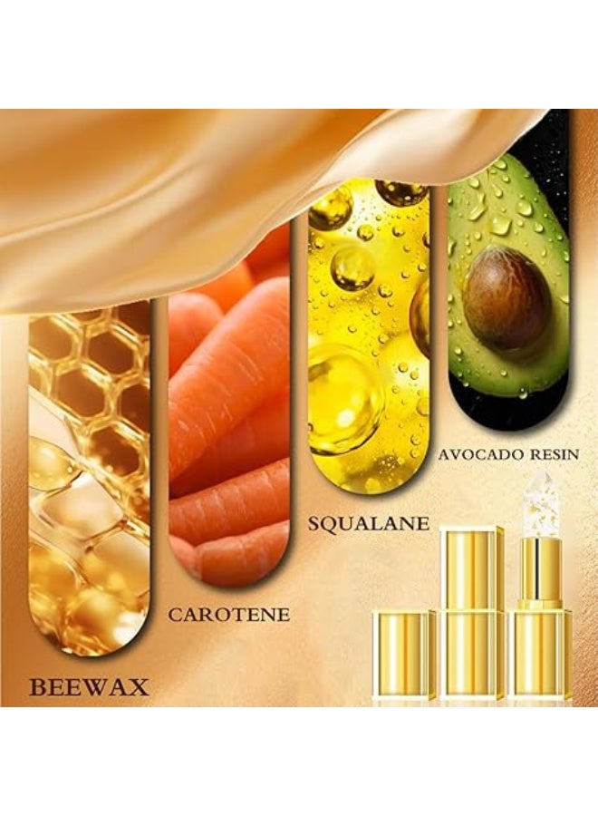 ATRJSZ Color Changing Lipstick, Gold Crystal Color Changing Lipstick, Transferproof Colors Changings Transparente Lipsticks, Long Lasting 24 Hours, Moisturizing Lip Balm - Image 4