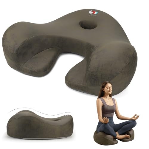 UTJZIB Meditation Cushion, Yoga Cushion for Meditation - Cross Leg Floor Pillow for Meditator at Home, Ergonomic Comfortable Memory Foam Zafu Relieves Numbness Tailbone & Hip Pain from Long Sitting. - Image 1