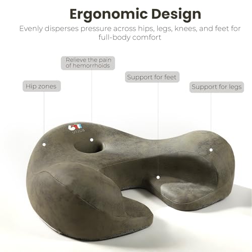 UTJZIB Meditation Cushion, Yoga Cushion for Meditation - Cross Leg Floor Pillow for Meditator at Home, Ergonomic Comfortable Memory Foam Zafu Relieves Numbness Tailbone & Hip Pain from Long Sitting. - Image 3