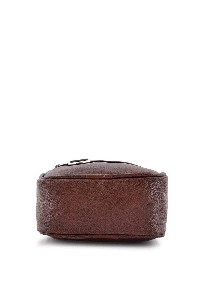 Alison Leather Small Sling Bag for Men | Chest Slinger bag | Crossbody Bag| Side Bag Men | Mini Leather Slings | Corporate Gift Item | Passport Document Sling. (Brown) - Image 3