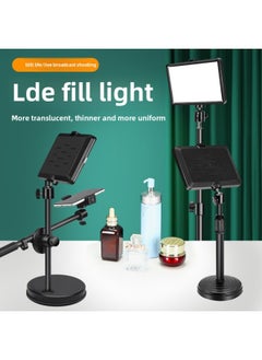 General Photography Lighting Fill Light Studio Small Desktop Dedicated LED Beauty Photo Indoor Soft Light Portable-Light Source Color:【Double Lamp Desktop】 Live Set Large Flat Lamp +50cm Tripod + Desktop Mo  - Image 2