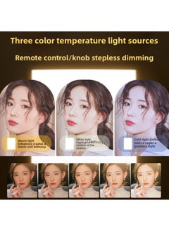 General Photography Lighting Fill Light Studio Small Desktop Dedicated LED Beauty Photo Indoor Soft Light Portable-Light Source Color:【Double Lamp Desktop】 Live Set Large Flat Lamp +50cm Tripod + Desktop Mo  - Image 5
