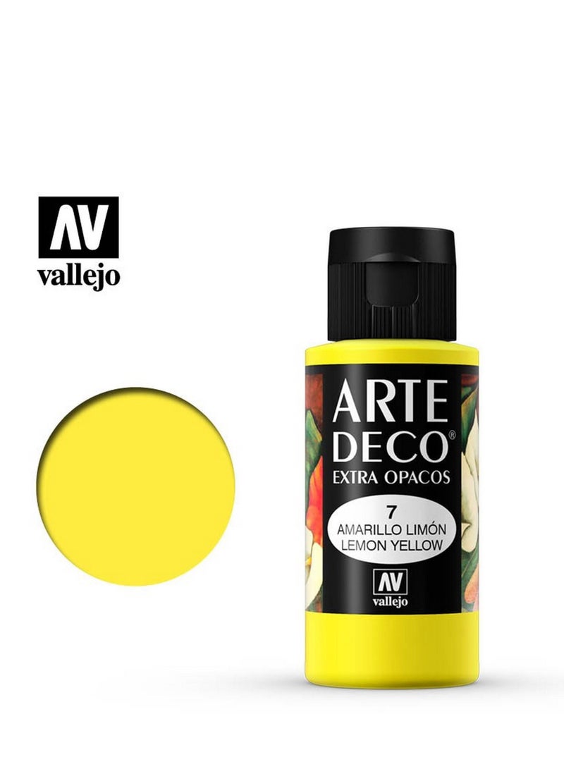 Vallejo Art Deco 60ml Lemon Yellow – Premium Acrylic Paint for Crafts, Furniture & Decorative Art