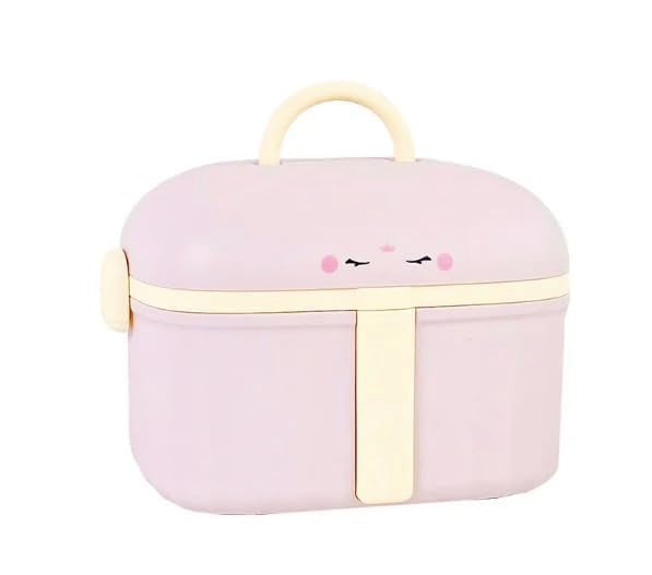 GNEY Cute Kids Storage Box with Handle – Multi-Layer Organizer with Removable Tray | Durable Plastic Medicine,Toy, or Snack Container | 21x15.5x15 cm Portable & Lockable for Travel, School, Home Use - Image 1