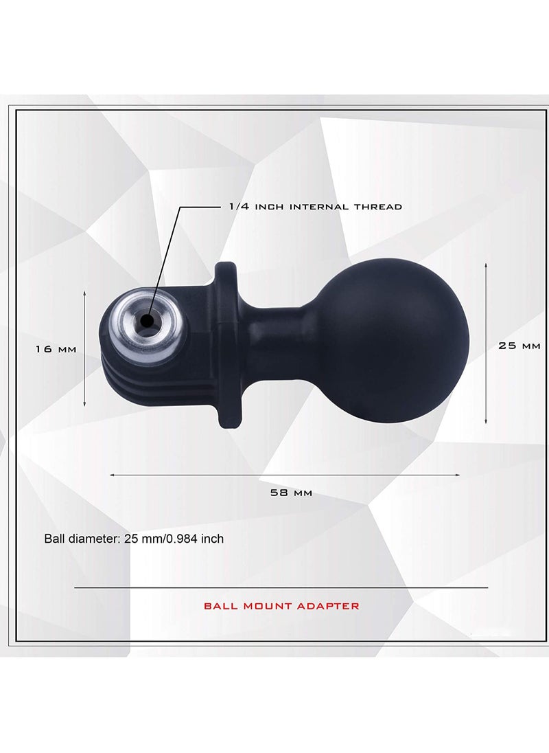 SYOSI - Ball Mount Adapter for Gopro Hero Series/Yi/Coyote/AKASO/SJCAM Sports Camera, Compatible with RAM Mounts, Rotating Ball Head Mount with Metal Screws - Image 1