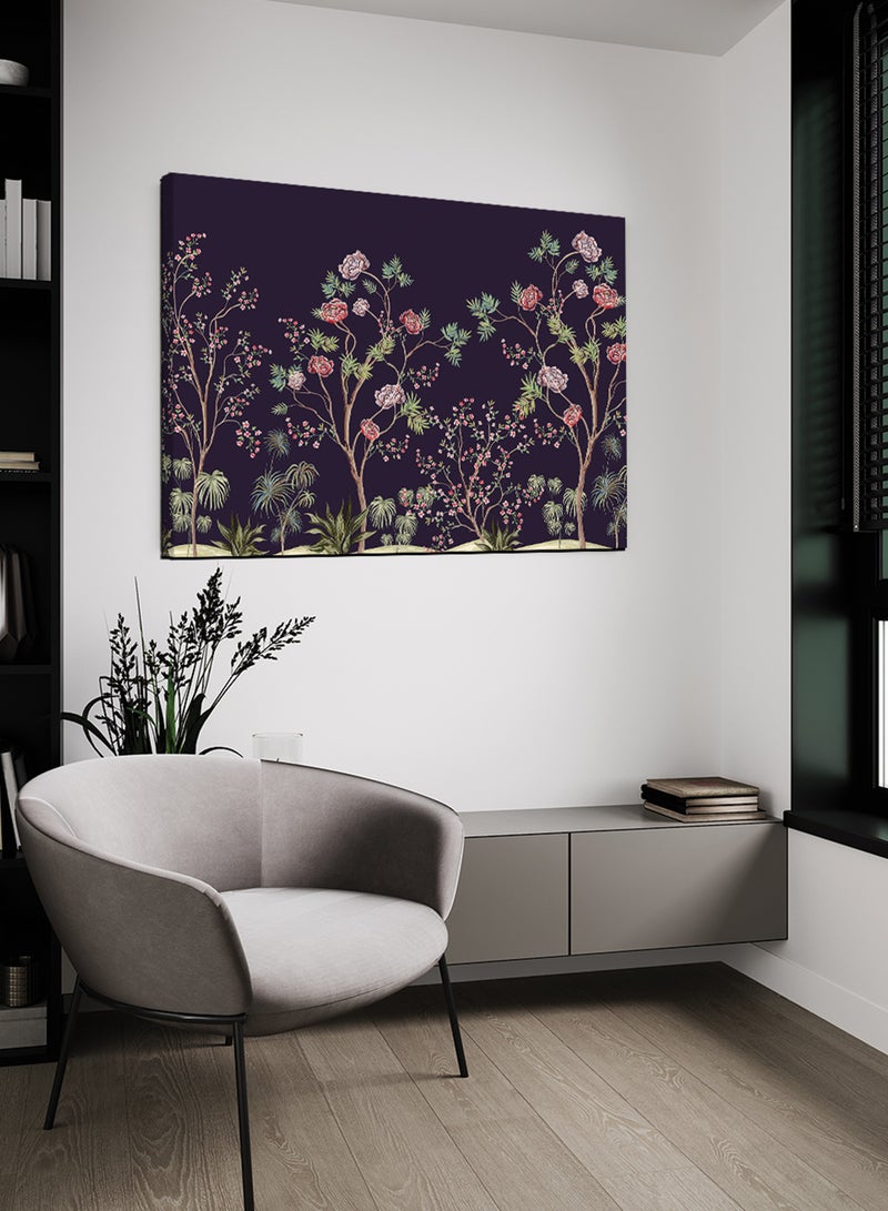 LOWHA Canvas Wall Art Stretched Over Wooden Frame with Floral Painting - Image 1