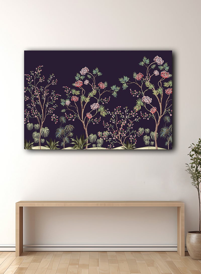 LOWHA Canvas Wall Art Stretched Over Wooden Frame with Floral Painting - Image 2