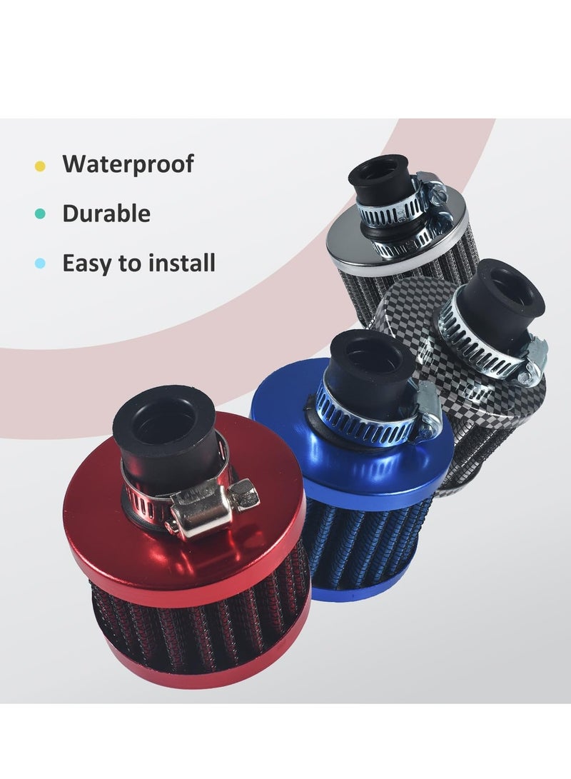 ROYAL - AICARS 12mm Cold Air Intake Filter for Motorcycle Turbo Vent Breather Air Intake - 2Pcs (DYT-0416) (Silver) - Image 3