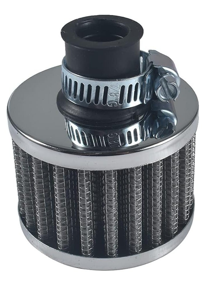 ROYAL - AICARS 12mm Cold Air Intake Filter for Motorcycle Turbo Vent Breather Air Intake - 2Pcs (DYT-0416) (Silver) - Image 5