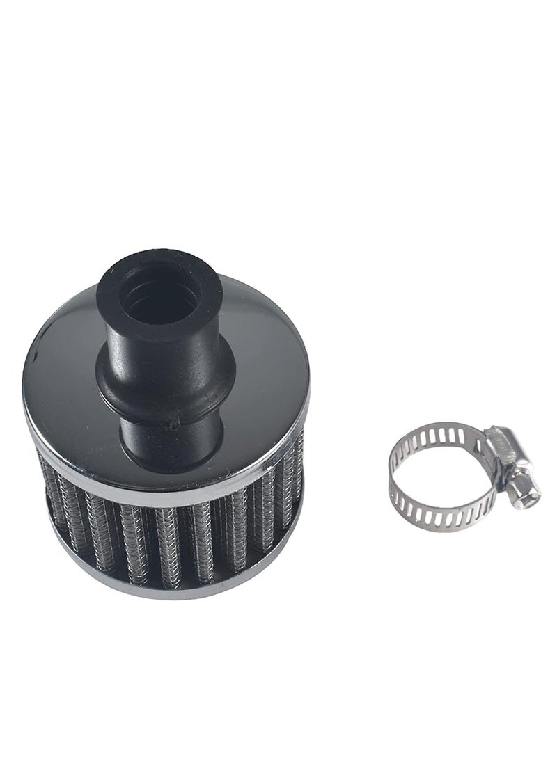 ROYAL - AICARS 12mm Cold Air Intake Filter for Motorcycle Turbo Vent Breather Air Intake - 2Pcs (DYT-0416) (Silver) - Image 2