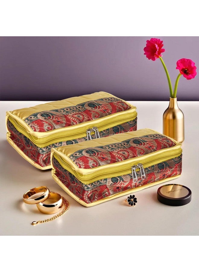 هارتس حقيبة تخزين المكياج | مجموعة مستحضرات التجميل للسفر | منظم الغرور للمرأة | مجموعة خزانة الهدايا | مجموعة مكياج مكونة من 4 حقائب | مجموعة مكياج جوتالاس | حزمة من 2 | ذهبي - Image 1