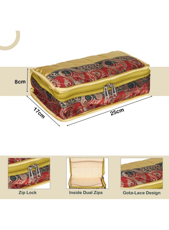 هارتس حقيبة تخزين المكياج | مجموعة مستحضرات التجميل للسفر | منظم الغرور للمرأة | مجموعة خزانة الهدايا | مجموعة مكياج مكونة من 4 حقائب | مجموعة مكياج جوتالاس | حزمة من 2 | ذهبي - Image 3