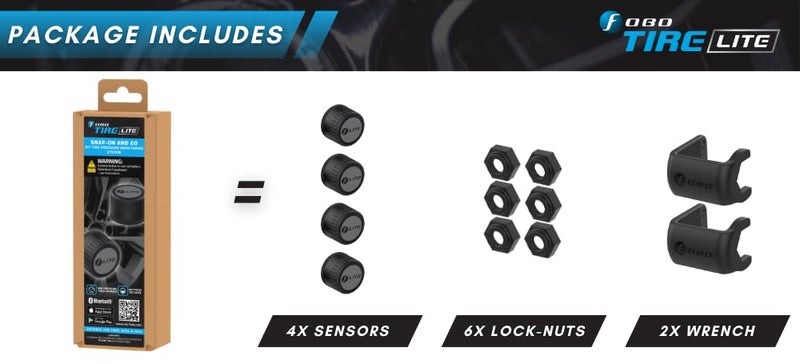 FOBO TIRE LITE TPMS Sensor - Wireless Tire Pressure Monitoring System with Bluetooth 5.0 | Real-Time Tire Pressure Sensor | Easy DIY Installation for Car SUV & 4x4 | Compatible with iOS & Android - Image 3