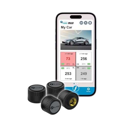 FOBO TIRE LITE TPMS Sensor - Wireless Tire Pressure Monitoring System with Bluetooth 5.0 | Real-Time Tire Pressure Sensor | Easy DIY Installation for Car SUV & 4x4 | Compatible with iOS & Android - Image 1