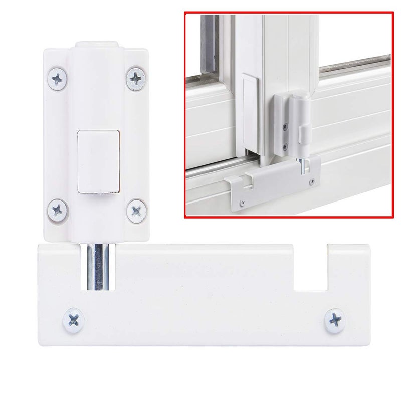 HauSun Patio Sliding Door Security Foot Lock Kick Lock Fits on Top RailChildproof patio Door guardianor Bottom RailFoot OperatedKeep Your Family Safe and Secure1 PackWhite