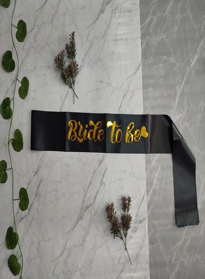 Hubops وشاح العروس ووشاح العريس باللونين الأسود والذهبي من هوبوبس لتزيين الحفلات (أسود) - Image 4