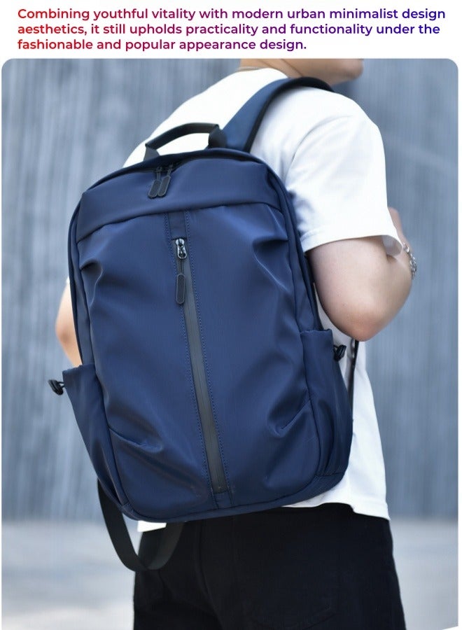 XiuWoo Waterproof Backpack Business Travel Laptop Bag USB Charging Large Capacity School Bag - Blue  - Image 3