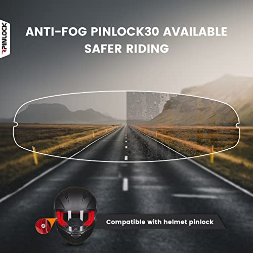 ILM Full Face Snowmobile Motorcycle Helmets for Men Womens Dual Sport Pinlock Anti Fog for Adults DOT Model 817 (Matte Black, M) - Image 4