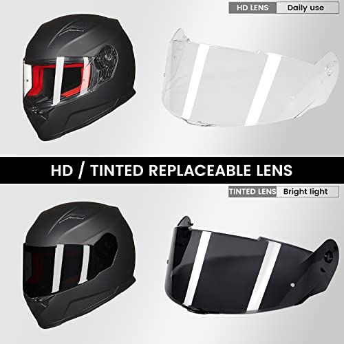 ILM Full Face Snowmobile Motorcycle Helmets for Men Womens Dual Sport Pinlock Anti Fog for Adults DOT Model 817 (Matte Black, M) - Image 3