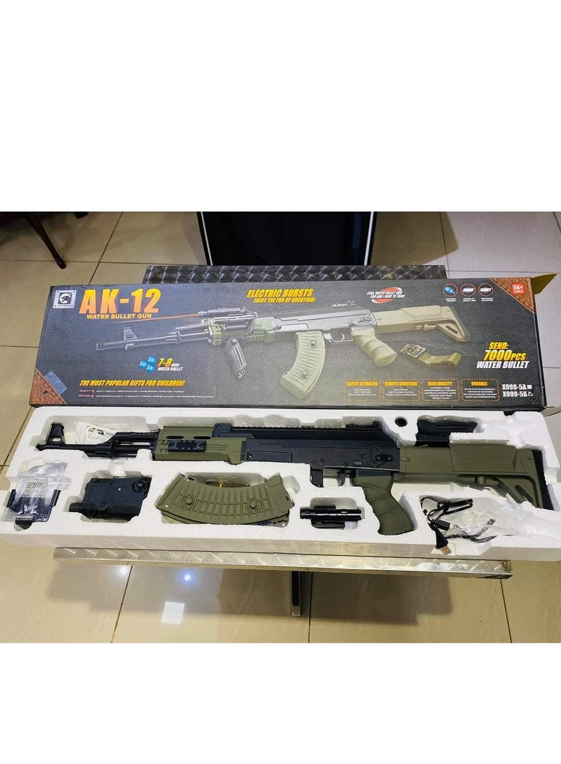 Electric Gel Ball Blaster AK 12 high speed Electric Auto Toy Gun Green  - Image 4