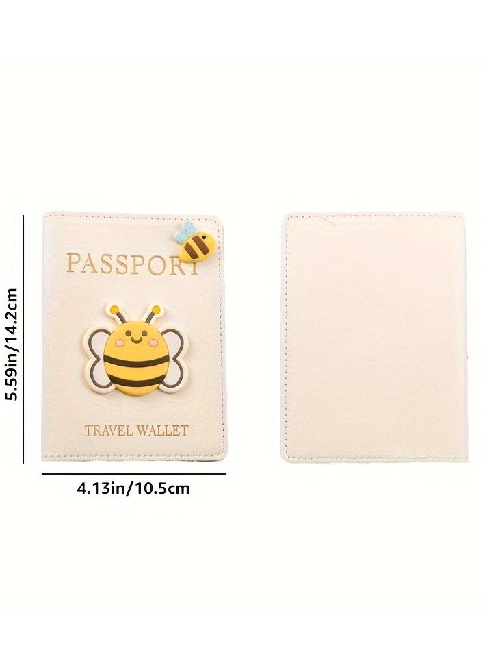 Passport cover card Bee Cartoon Passport Holder Travel Card holder - Keep your essentials safe and organized during your adventure - Image 2