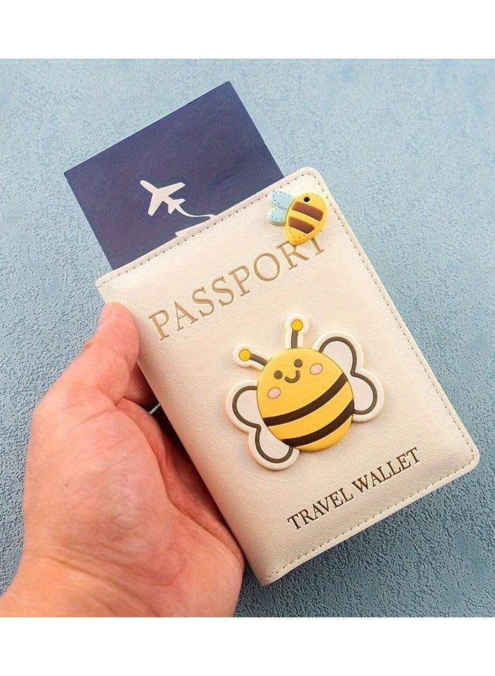 Passport cover card Bee Cartoon Passport Holder Travel Card holder - Keep your essentials safe and organized during your adventure - Image 4