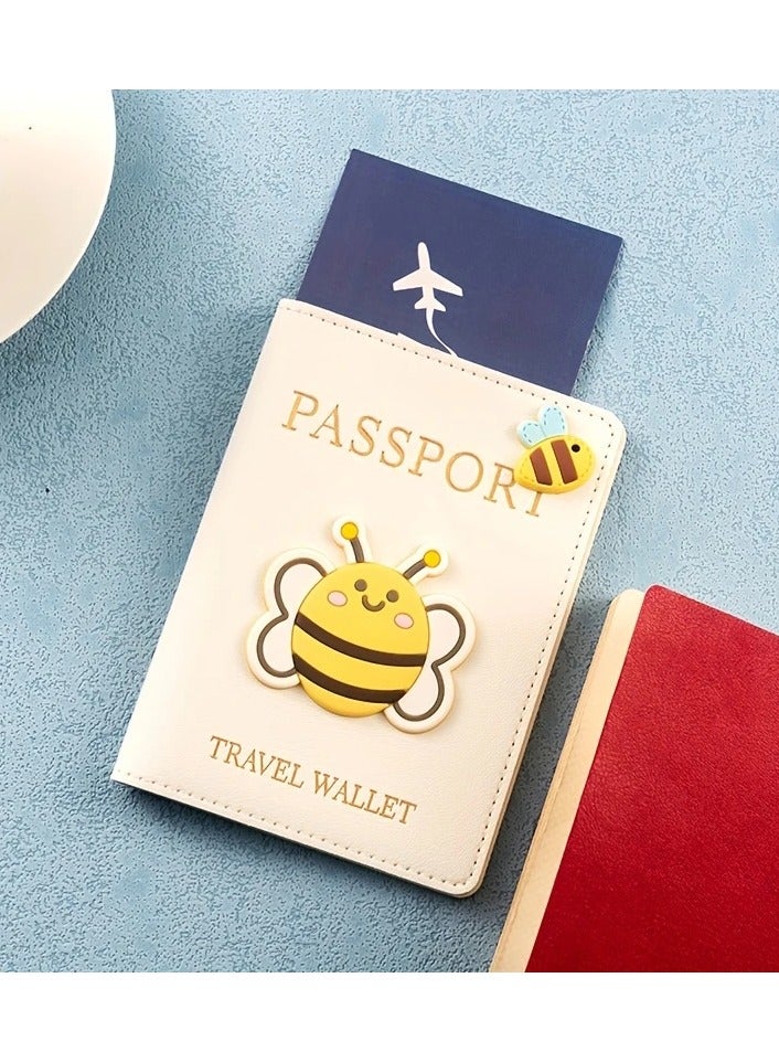 Passport cover card Bee Cartoon Passport Holder Travel Card holder - Keep your essentials safe and organized during your adventure - Image 3