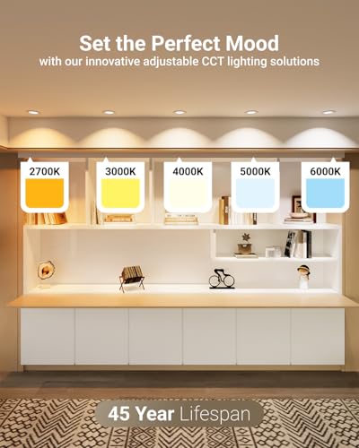 Sunco Lighting Sunco 24 Pack 4 Inch LED Recessed Light, Ceiling Canless Recessed Lights, Baffle Trim, 850 LM, 10W, Selectable CCT 2700K/3000K/4000K/5000K/6000K, Dimmable with Junction Box - Image 3