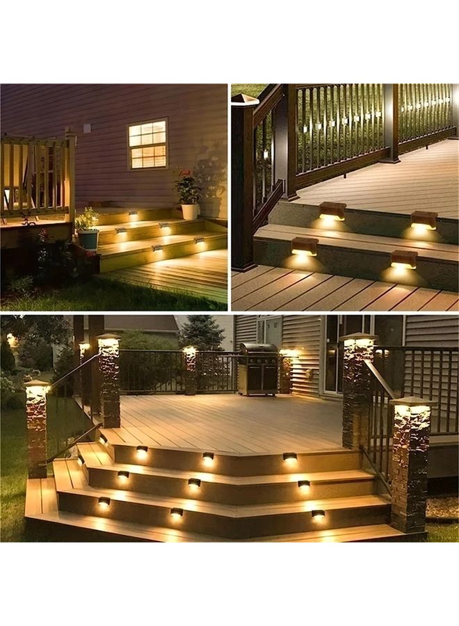 12 قطعة أضضاء الشرفة الشمسية البيضاء للحدائق الخارجية، للدرج والأسيجة والممرات - Image 4