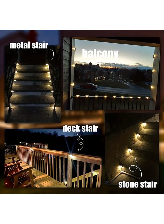 12 قطعة أضضاء الشرفة الشمسية البيضاء للحدائق الخارجية، للدرج والأسيجة والممرات - Image 5