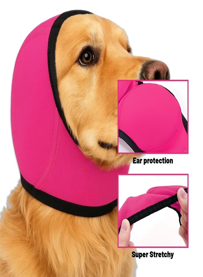 BharatBazaar Dog Ear Muffs, Dog Head Cover, Adjustable Ear Covers for Grooming, Happy Hoodie for Dogs with Noise Protection, Travel, Anxiety Relief, Blow Drying, Pink - Image 4