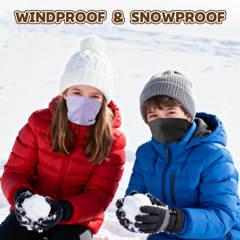GXCROR Kid Winter Neck Warmer, Reversible Fleece Gaiter Scarf, Windproof Face Mask - Image 5