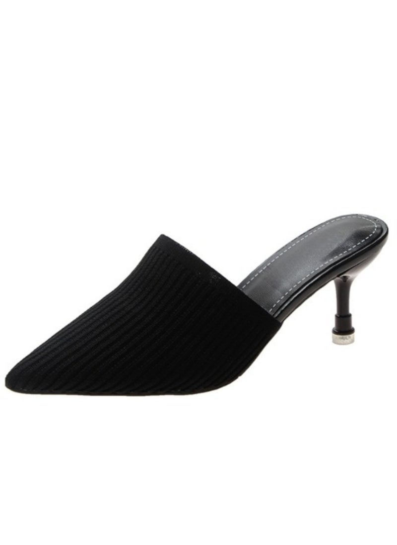 Rup Art Women’s Lightweight Comfy Heels – Simple Pointed Toe Slip-On Slippers – Stylish Daily Wear Shoes  - Image 1