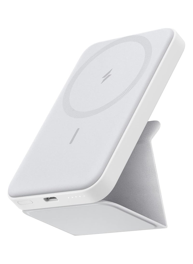 Ankey Anker 622 Magnetic Battery MagGo, 5000 mAh Foldable Magnetic Wireless Portable Charger and USB-C White - Image 1