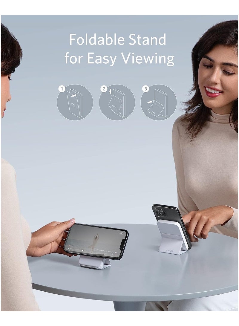 Ankey Anker 622 Magnetic Battery MagGo, 5000 mAh Foldable Magnetic Wireless Portable Charger and USB-C White - Image 4