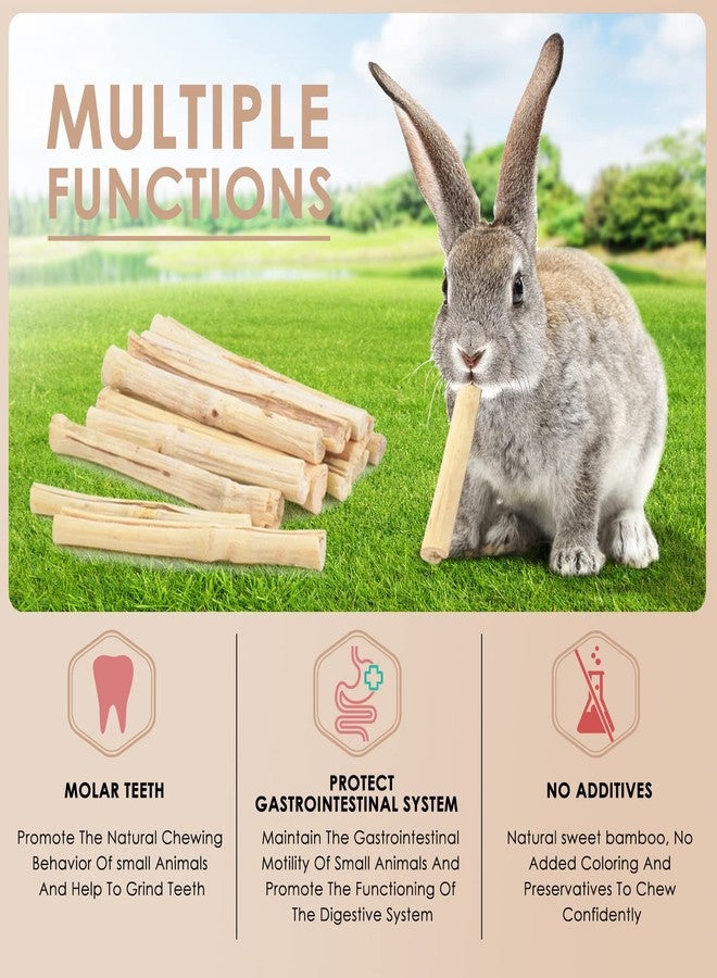 Bissap 145g/0.3Ib Sweet Bamboo Chew Sticks for Rabbits, Bunny Chew Sticks for Rabbits Hamster Chinchilla Guinea Pigs Rabbit Small Animals Natural Treats Teeth Grinding Chew Toys - Image 3