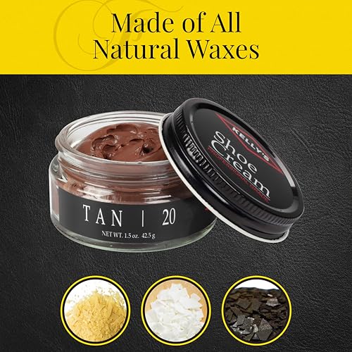 KELLYS Kelly's Tan Shoe Polish 1.5 oz - Professional Leather Shoe Cream - Image 3