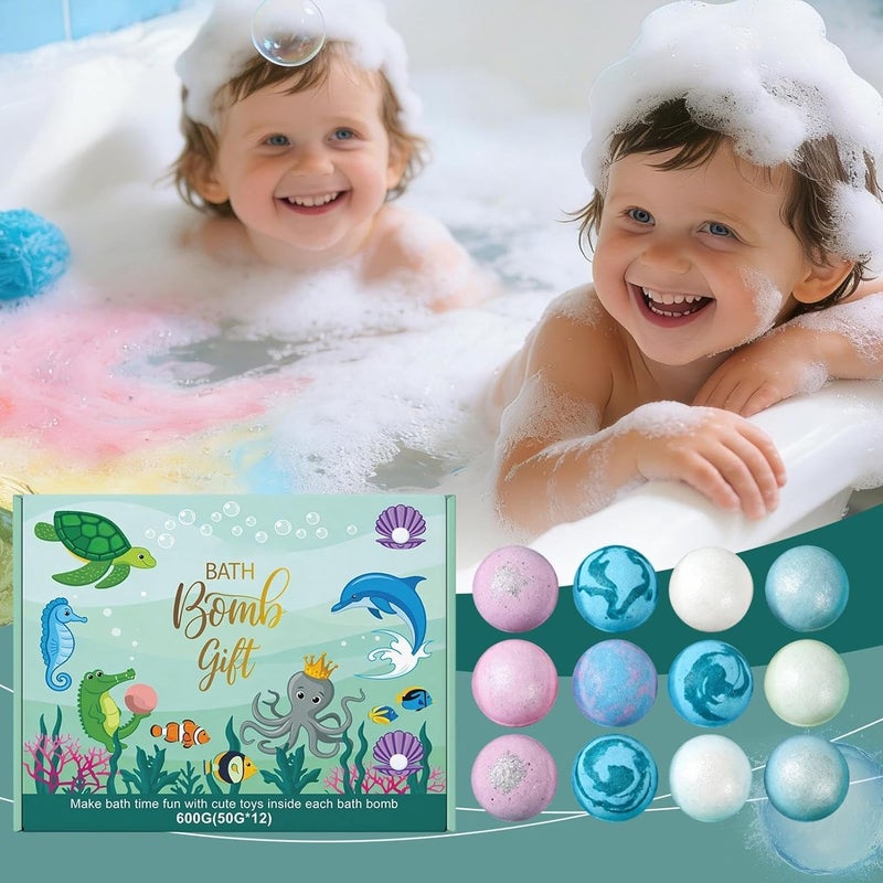 Children's Bath Balls | Moisturizing and Nourishing Spa Supplies | Kit with 12 Children's Foaming Shower Balls, for Youth, Girls and Boys, Home, , Hotel, Bathtub - Image 3