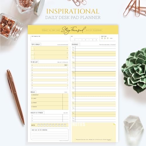 Goody Farm Daily Notepad Planner To Do Schedule - Stay Focused 50 Tear off Premium Made USA (Yellow Mango) - Image 2
