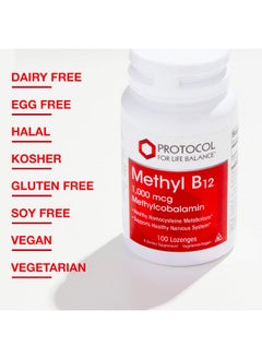 Protocol For Life Balance Methyl B12 1000 Mcg Methylcobalamin Supports Homocysteine Metabolism And Healthy Nervous System Energy Boost Cognitive Function And Digestive System 100 Lozenges  - Image 5