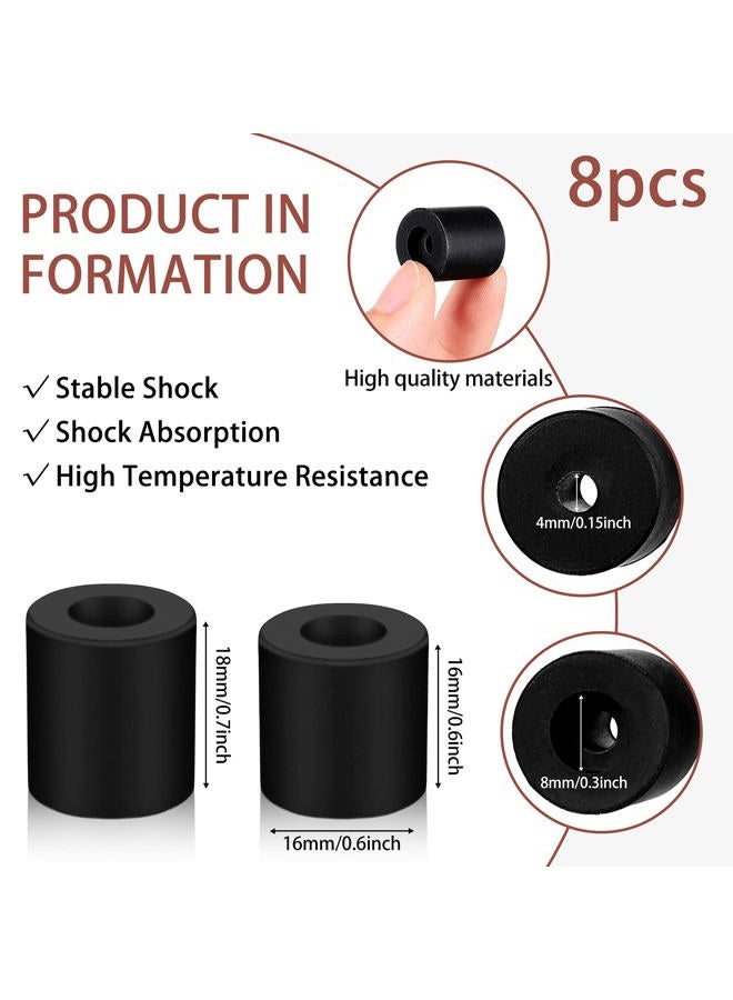 Honoson 8 Pieces 3D Printer Heatbed Parts Silicone Leveling Solid Bed Mount 3D Printer Heatbed Part Stable Hotbed Heat-Resistant Buffer Compatible with CR-10 Ender 3 Bottom Connect (Black,0.63 Inch, 0.7 Inch) - Image 2