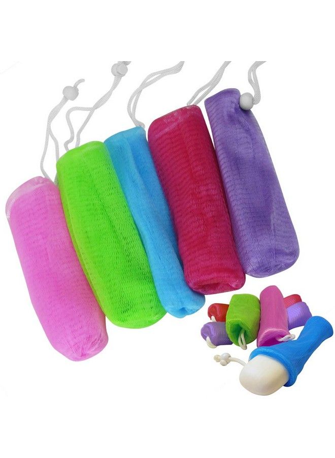 Evelots 5 Pack Exfoliating Soap SaverMesh PouchesBath/ShowerHanging CordSave - Image 2